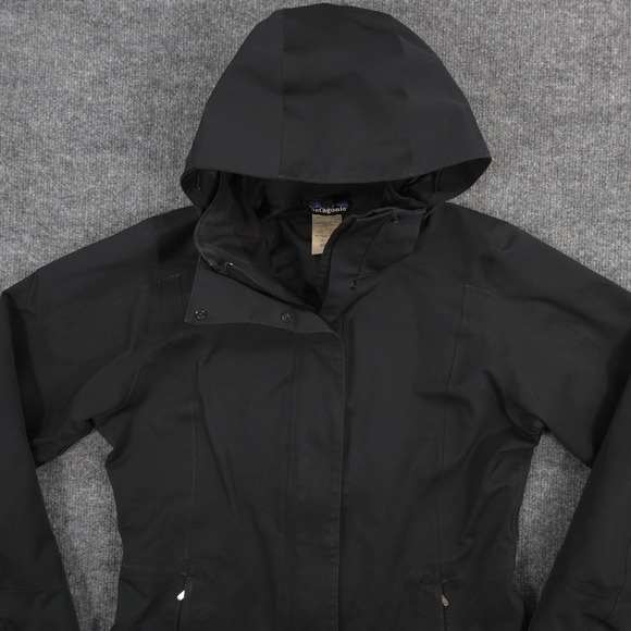 Patagonia Tres Parka Jacket Womens M Black H2No DWR Removable Hood *Shell Only* - Picture 2 of 16